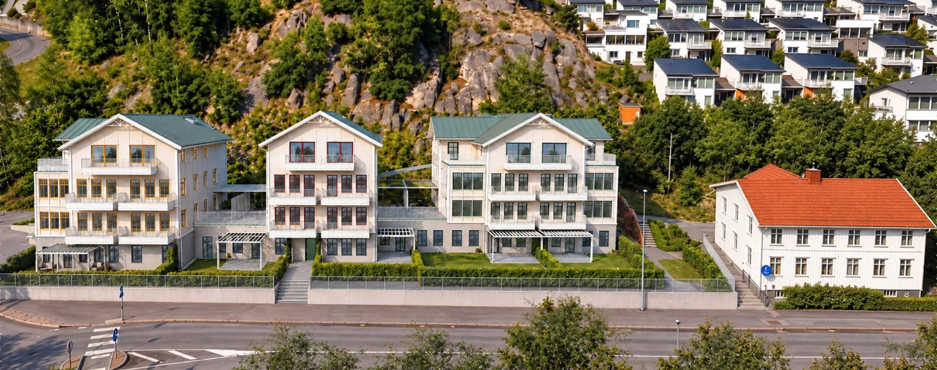 Renderingsbild med klickbara lägenheter